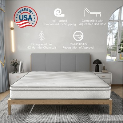 12 Inch Hybrid Full Size Mattress - Gel Memory Foam, Pocket Coils, Breathable, Durable, Mattress in a Box