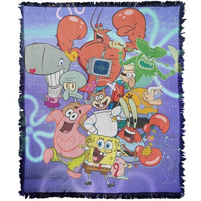Spongebob Spongebob Character Group Blanket 50"x60" Woven Tapestry