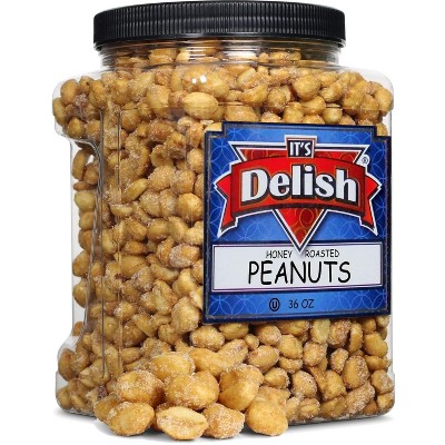 Honey Roasted Peanuts by It's Delish, 36 Oz Reusable Jumbo Container