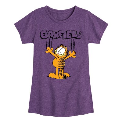 Girls' - Garfield - Cat Scratches Fitted Short Sleeve Graphic T-Shirt