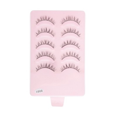 Unique Bargains Natural False Eyelashes D001 Black 5 Pair