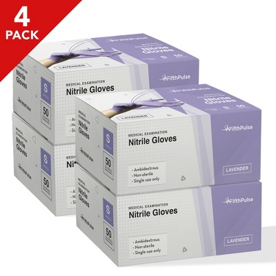 FifthPulse Bulk Lilac Nitrile Exam Gloves, Perfect for Cleaning, Cooking & Medical Uses