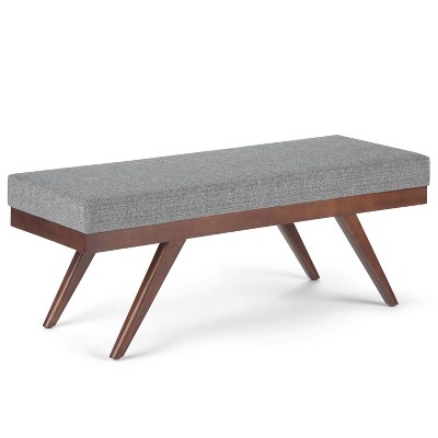 48" Nadine Mid Century Ottoman Bench Faux Air Leather - Wyndenhall