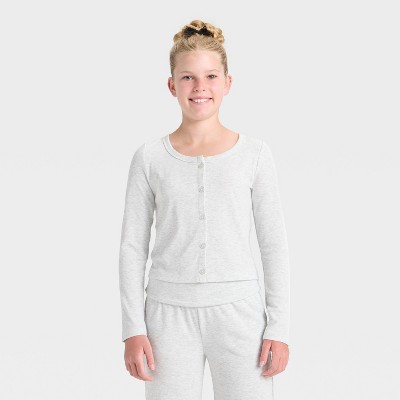 Girls' Cozy Rib-Knit Cardigan - art class™