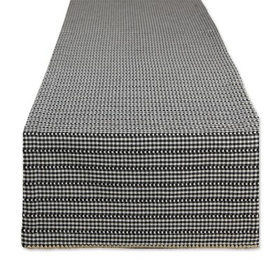 Design Imports  Gingham Check Table Runner, Black, 14X72"