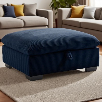 NicBex 36.6" Modern Ottoman with Storage, Corduroy Footstools with Thick Seat, Rectangle  Stool Shoe Bench for Living Room, Bedroom, Hallway