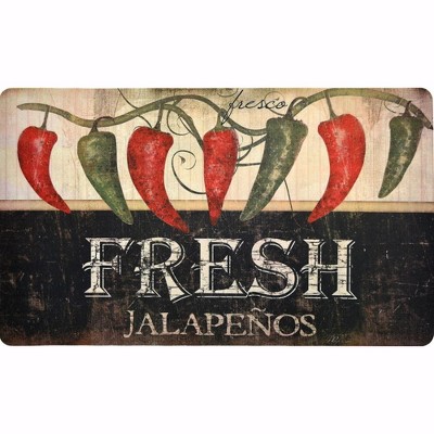 J&V TEXTILES 18" X 30" Cushioned Kitchen Floor Standing Mat (Jalapenos)