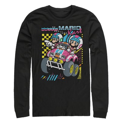 Men's Nintendo Mario Kart 90's Art Long Sleeve Shirt