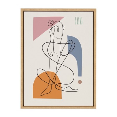 18" x 24" Sylvie Thinking Of You Framed Canvas by Rachel Lee - Kate and Laurel: Modern Decor, Abstract Design