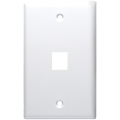 DataComm Electronics Standard-Size Keystone Wall Plate, Ultra White