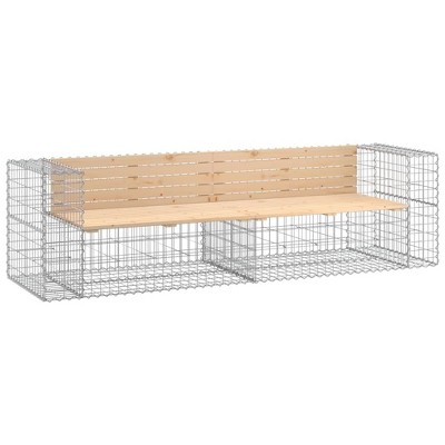 vidaXL Garden Bench Natural Wood Solid Pine Wood, Galvanized Steel Large