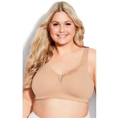 Avenue Comfort Cotton Wire Free Lace Bra