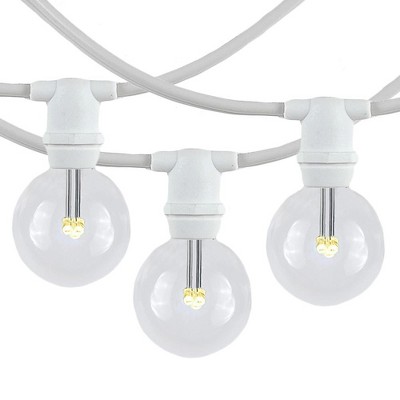 Novelty Lights 100 Feet Heavy Duty Light Strings and Sets with 100 In-Line E12 Sockets, White Wire PVC Stringer, 12" Spacing, Non-Connectable