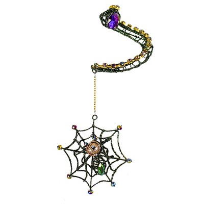 Halloween 8.0 Inch Spider Web Bottle Charm Halloween Accessory , Bling Halloween Decor Wine  Oil Champagne (1PC)
