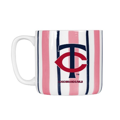 MLB Minnesota Twins Striped Coffee Mug - 16oz: Ceramic Drinkware, Stemless Design