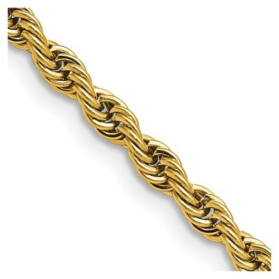 Chisel Stainless Steel Polished Yellow IP-plated 4mm 20" Rope Chain Necklace