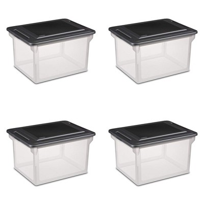 Sterilite Convenient Versatile Contoured Clear Home Organizing Storage File Container Box