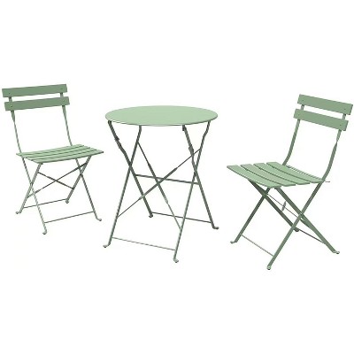 3-Piece Folding Bistro Set, Foldable Patio Table & 2 Chairs with Premium Frame for Outdoor Garden, Balcony, and Patio