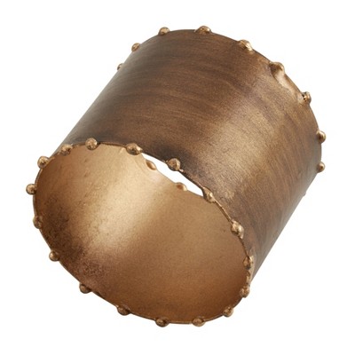 Saro Lifestyle Dot Rim Design Napkin Ring Holders (Set of 4)