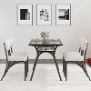 5-Piece Dining Set for Small Spaces with Rectangular Table, Built-In Storage Shelf, 4 Luxury Velvet Chairs, Scratch-Resistant Surface, Space-Saving - 4 of 4