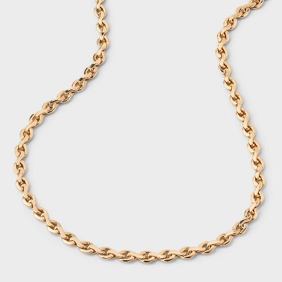 Linked Chain Necklace - A New Day™ Gold: Lobster Claw Clasp, Nickel-Free Metal, 16" Length, 3" Extended Length