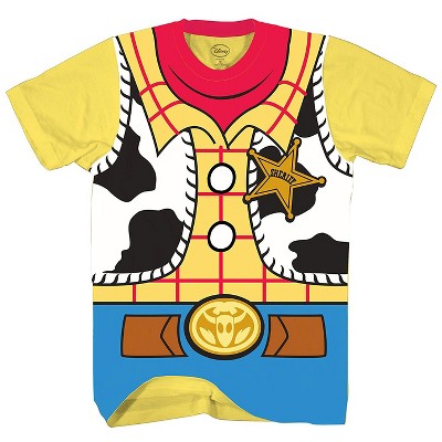 Seven Times Six Disney Pixar Toy Story Shirt Men's Woody Sheriff Cowboy Costume T-Shirt Yellow