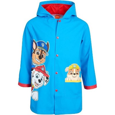 Baby Shark and Paw Patrol Boys' Rain Jacket - Hooded Slicker Shell Raincoat: (Size: 4-7)
