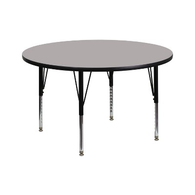 Flash Furniture 42'' Round HP Laminate Activity Table - Height Adjustable Short Legs