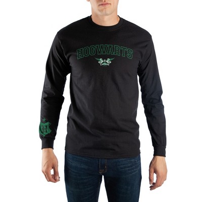 Black Hogwarts Slytherin Quidditch Long Sleeve Shirt