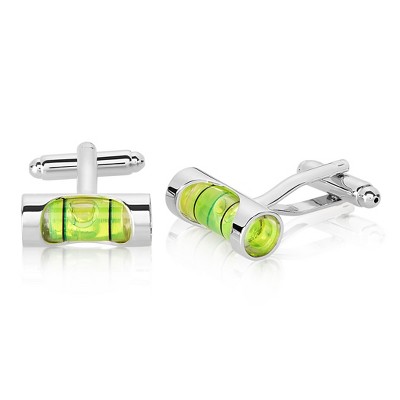 West Coast Jewelry  Men's Polished Level Silver Tone Cufflinks