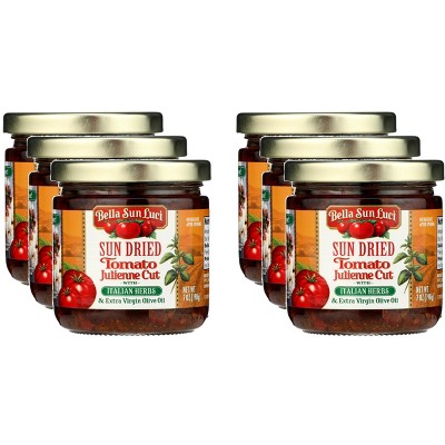 Bella Sun Luci Sun Dried Tomato Julienne Cut with Italian Herbs and Extra Virgin Olive Oil - Case of 6 - 7 oz