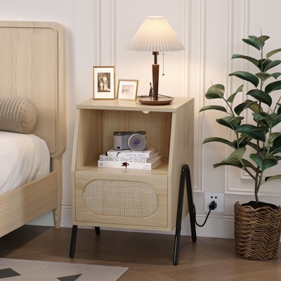 Karl Home 1-Drawer Natural Particle Board 17.32in. W Nightstands