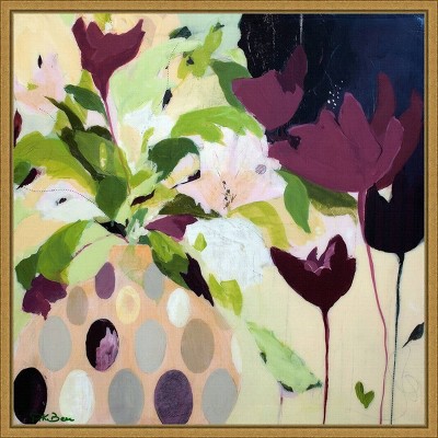 16" x 16" Amelia by Pamela K Beer Framed Canvas Wall Art - Amanti Art: Contemporary Botanical Decor for Bedroom