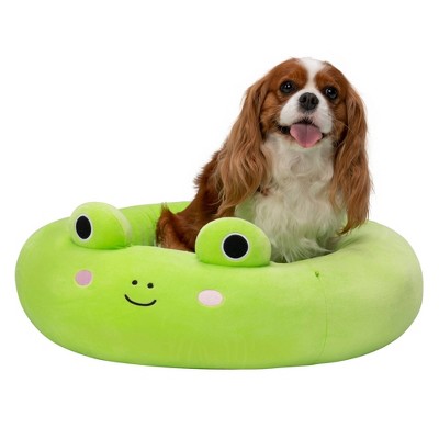 Squishmallows Wendy The Frog Cat and Dog Bolster Bed - Lime Green