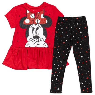 Disney Minnie Mouse Girls T-Shirt and Leggings Outfit Set Toddler