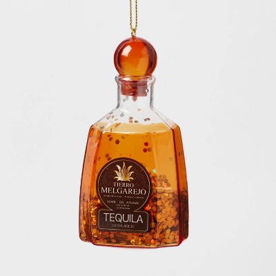 Glass Tequila Bottle Christmas Tree Ornament Orange - Wondershop™