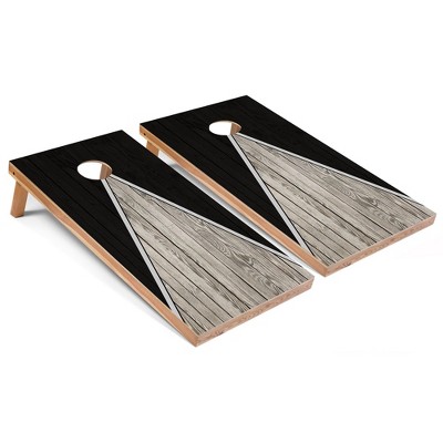 Skip's Garage Black Pyramid Cornhole Board Set, Includes 2 Boards, 8 Bags