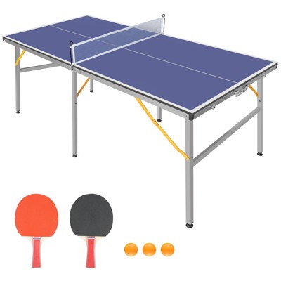 Professional Outdoor Table Tennis Tables,6x3FT Indoor/Outdoor Portable Ping Pong Table Game