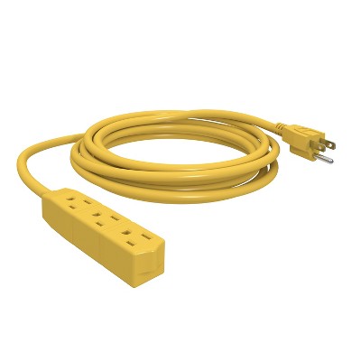 Stanley Tools CordMax Shop 3-Outlet Heavy-Duty Grounded Indoor Extension Cord, 12-Ft., Yellow, 319121