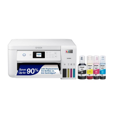 Epson EcoTank ET-2850 Wireless Color All-in-One Cartridge-Free Supertank Printer, Copier, Scanner - White: Smartphone Controlled, USB, Wi-Fi