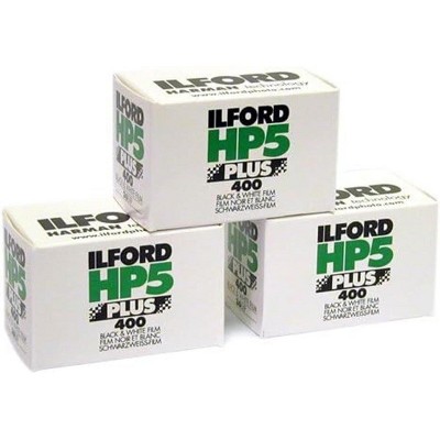 Ilford 3 Pack HP-5 Plus 400 35mm Black and White Professional Film, ISO 400, 36 Exposures
