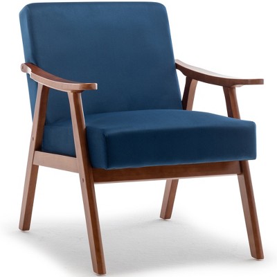 TIRAMISUBEST Mid-Century Modern Wingback Chair, Solid Wood Frame with Extra-Thick Backrest, Accent Chair for Bedroom, Living Room, Lounge Indoor