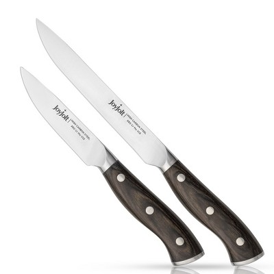 JoyJolt 2pc Kitchen Knife Set. 5.5” Utility Knife and 3.5” Paring Knife. High Carbon, x50 German Steel Tomato Knife