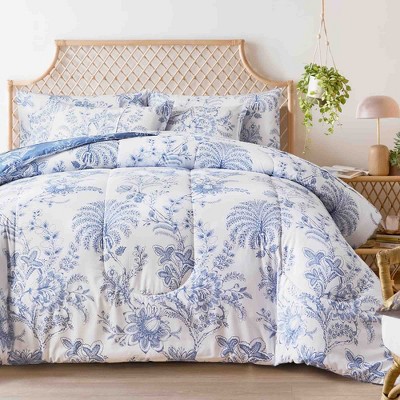 BAGOKIE 7 Pieces Reversible Bed in a Bag Comforter Set