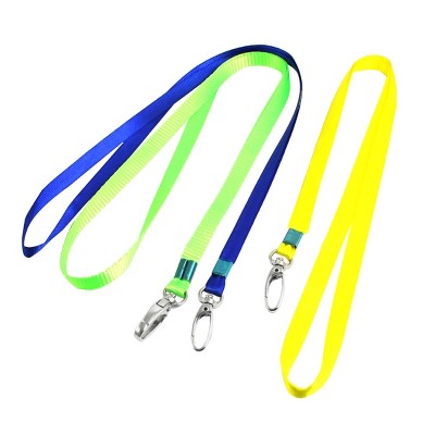 Unique Bargains Nylon Neck Strap Key Stripe Card Holder Lanyard String 16.1" Length 3 Pcs