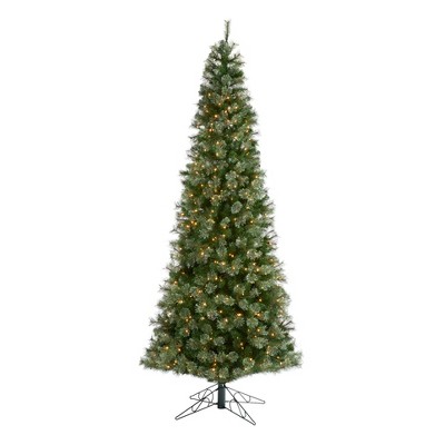 Nearly Natural 10-ft Cashmere Slim Artificial Christmas Tree with 750 Warm White Lights and 1908 Bendable Branches