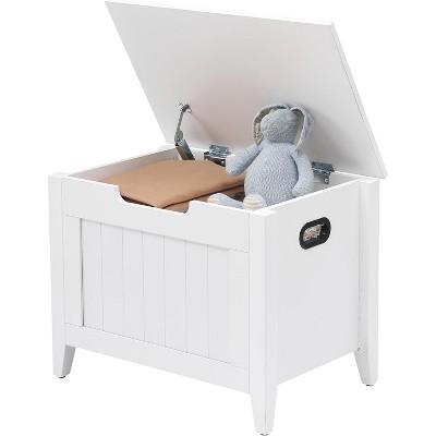 23.6" Storage Chest, Storage Trunk with Safety Hinge, Storage Bench, Wooden Storage Organizer, Shoe Bench for Entryway, Bedroom, Living Room, White