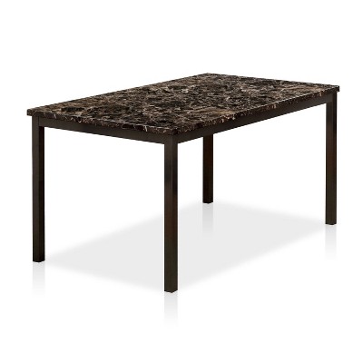 60" Larriston Faux Marble Top Dining Table Black - HOMES: Inside + Out: Rectangle, Seats 6
