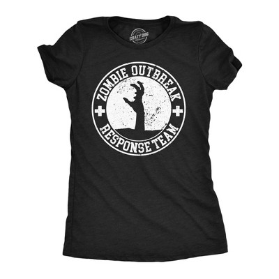 Womens Funny T Shirts Zombie Outbreak Response Team Sarcastic Graphic Tee for Ladies - Crazy Dog Women's T Shirt Perfect Zombie Gift