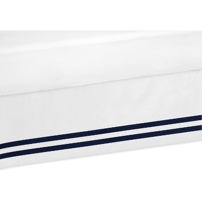 Sweet Jojo Designs Dust Ruffle Queen Bed Skirt Anchors Away White and Blue